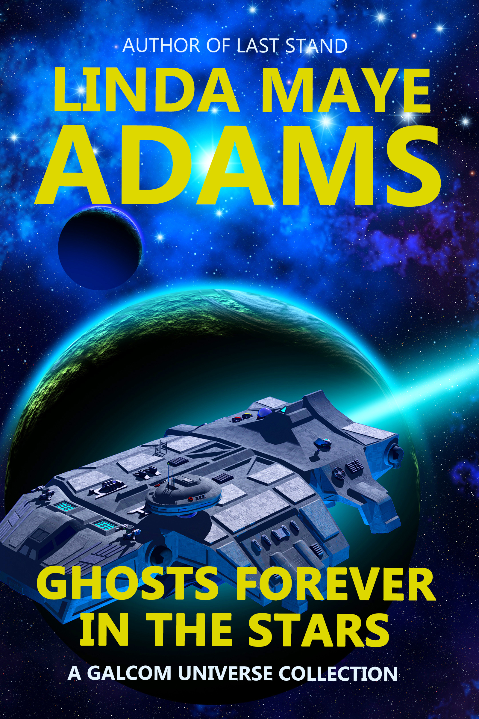 Spaceship orbits planet in Ghosts Forever in the Stars, the fifth book inteh GAL:COM Universe series