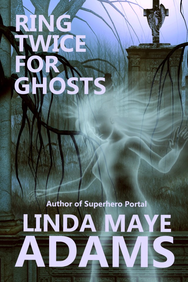Ghost woman runs through a graveyard: Ring Twice for Ghosts